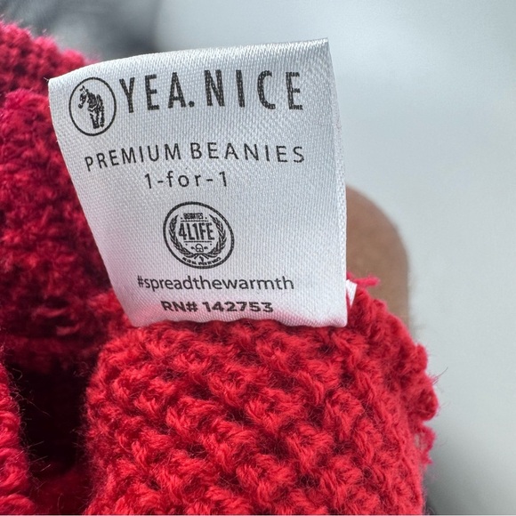 Yea.Nice Red Knit Beanie - Picture 5 of 5